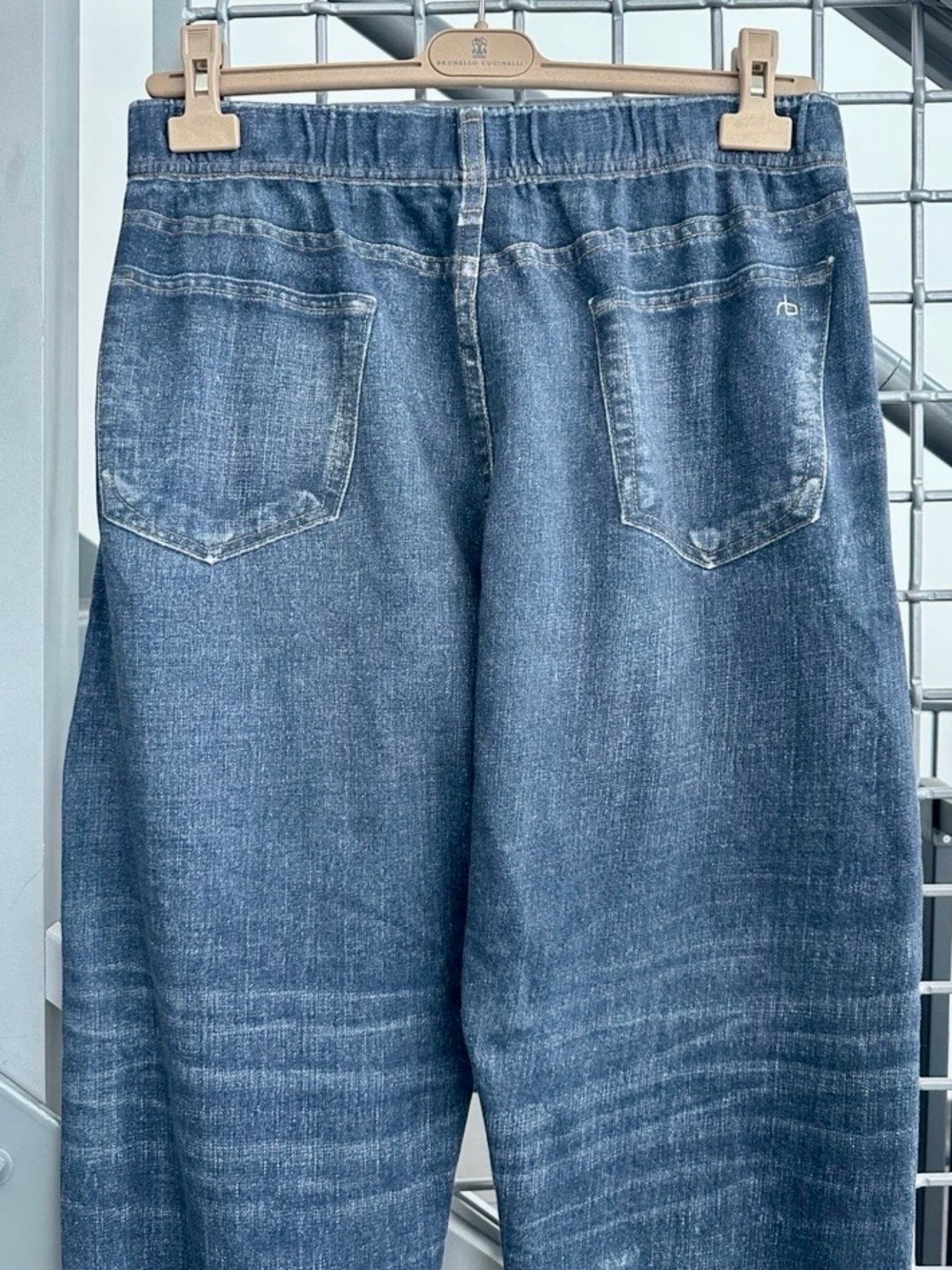 rag & bone Miramar Terry Blue Relaxed Elastic-Waist joggers - Picture 4 of 7